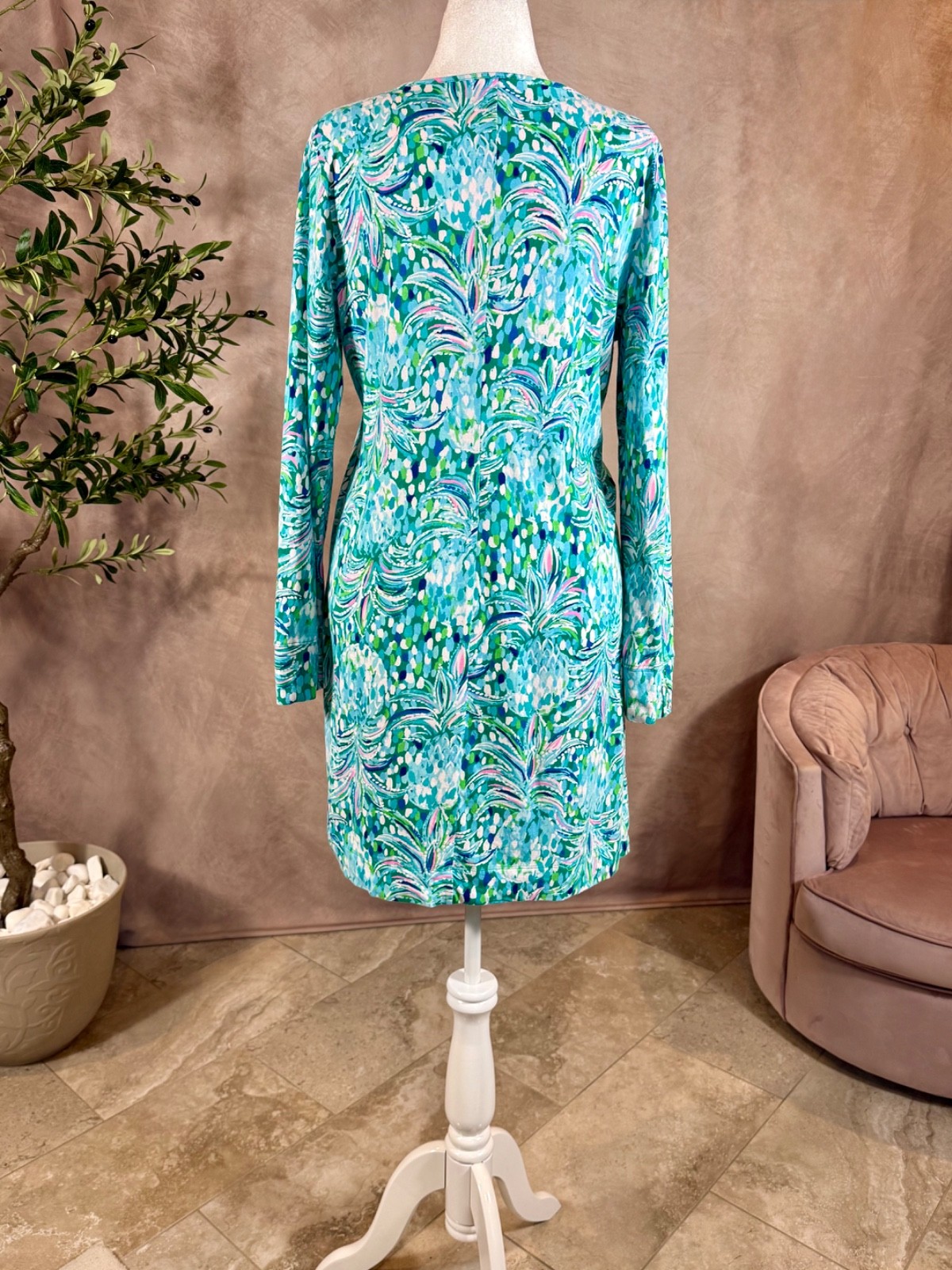 Lilly Pulitzer Davie Dress XL Emerald Isle Pineapple of My Eye Cotton Knit