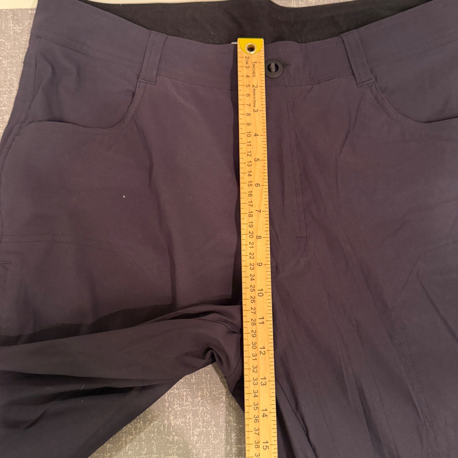 Orvis Mens Fleece Lined Tech Pants 36×34 Dark Navy Blue Stretch Hiking Outdoor