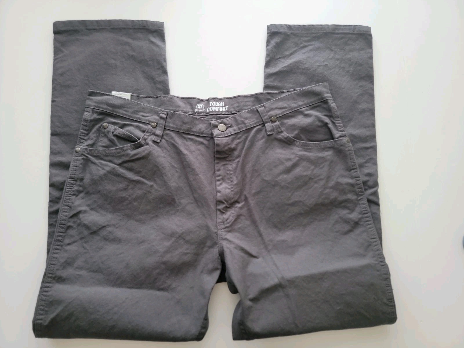 NEW Wrangler 47 Cowboy Cut Regular Fit Sz 38 x 32 Gray CANVAS STRETCH Jeans