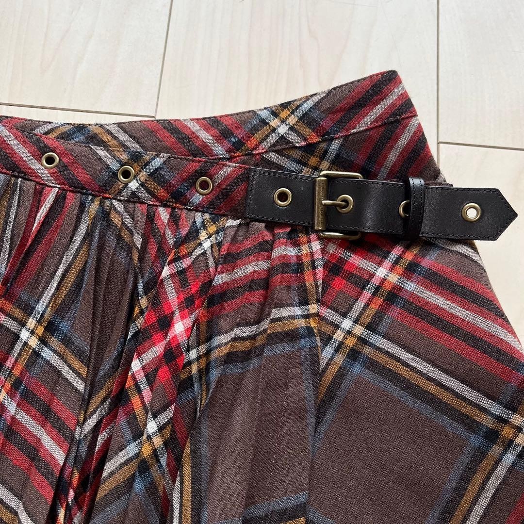 Burberry Blue Label Pleated Mini Skirt Belt Nova Check Authentic From Japan NWT
