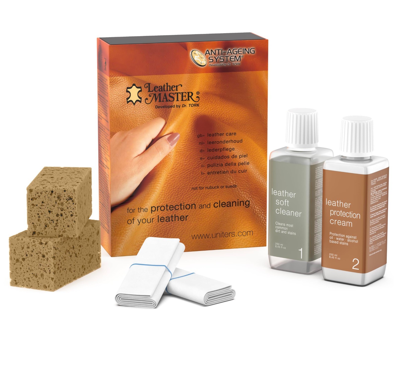 Leather Care Kit – Cleaner & Conditioner for Car Seats, Furniture, Purses, Jacke