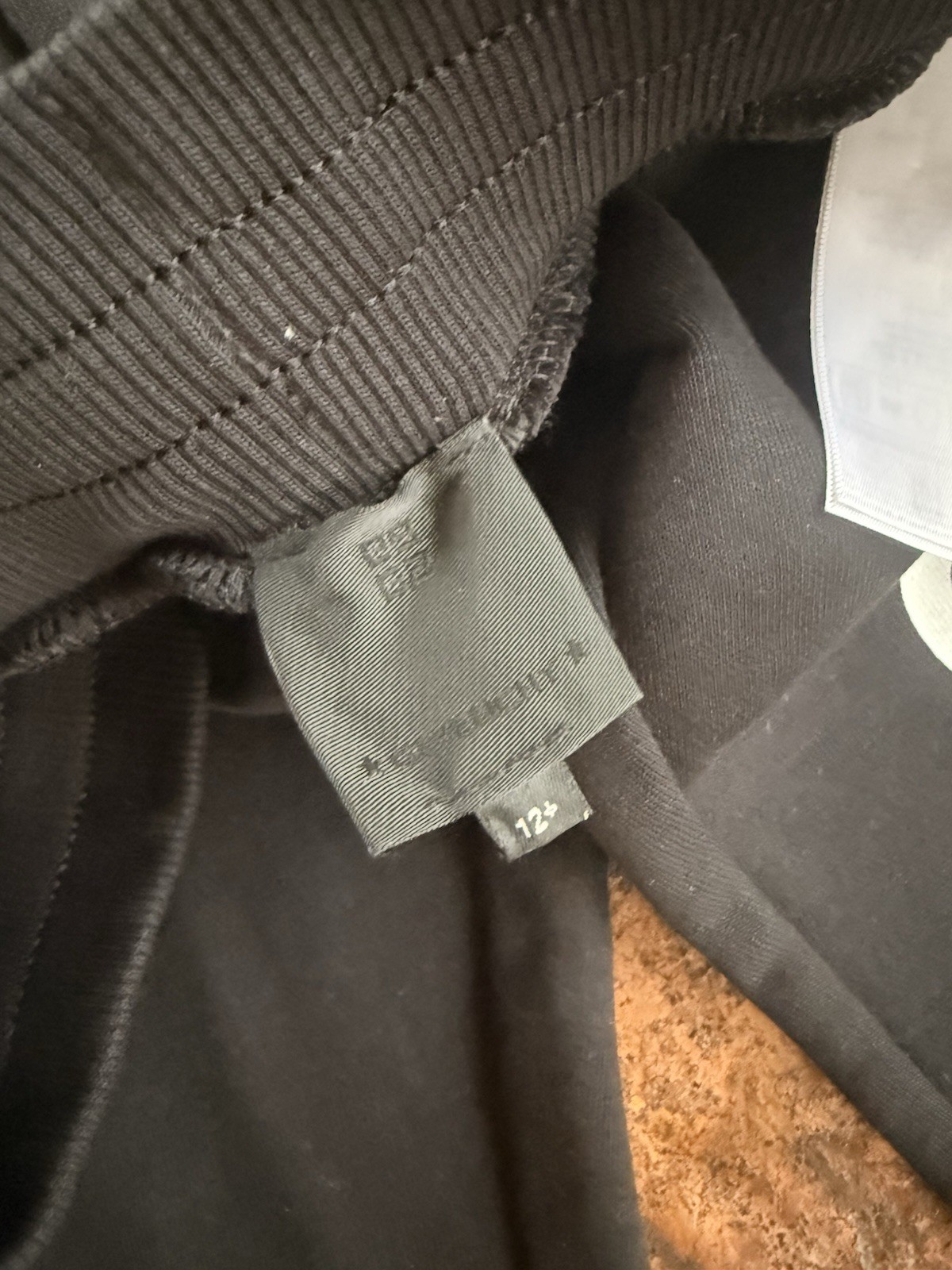 Givenchy Black Cotton Fleece Logo Jogger Pants 12+ Drawstring Elastic Waist
