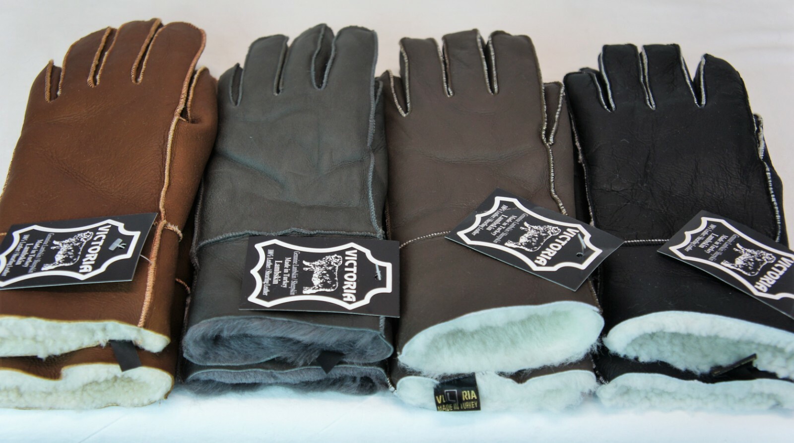 4 COLORS REAL GENUINE SHEEPSKIN SHEARLING LEATHER GLOVES UNISEX Fur Winter S-2XL