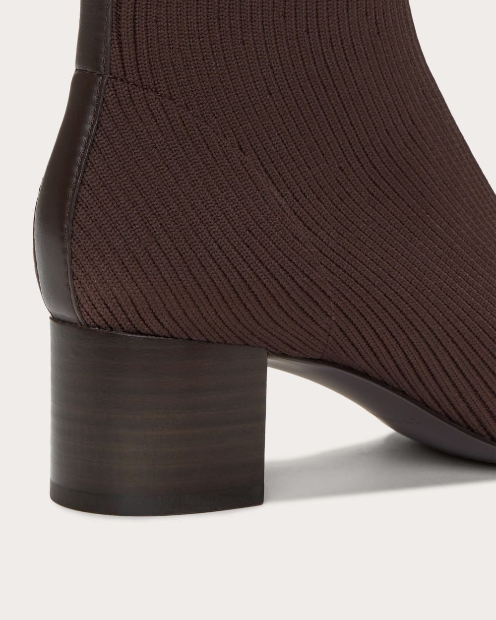 Everlane The Glove Boot Rib Knit Ankle Sock Boots Size 6 Brown ReKnit Block Heel