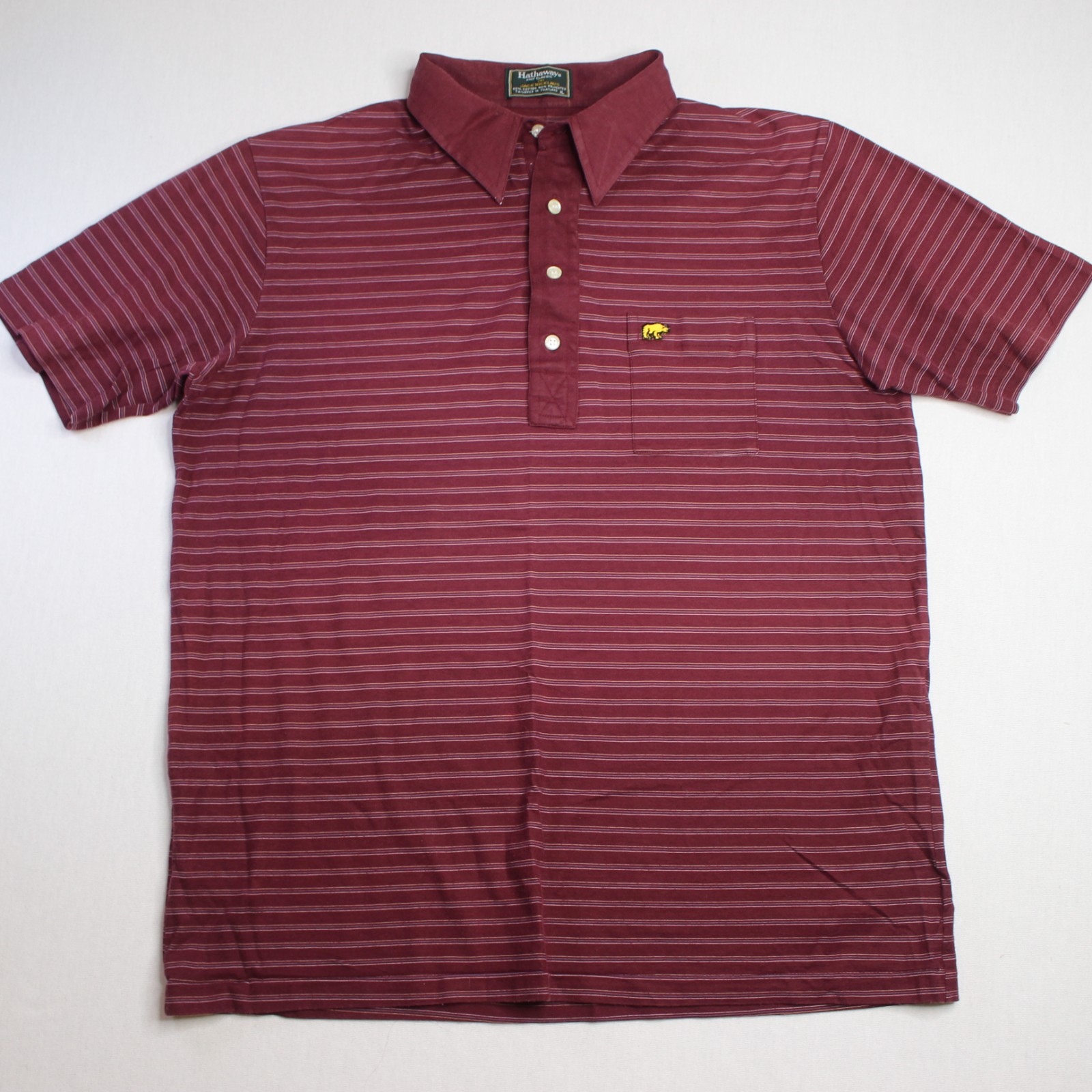 Rare Vintage Hathaway Jack Nicklaus Golf Polo XL Brown 70s Single Stitch Retro