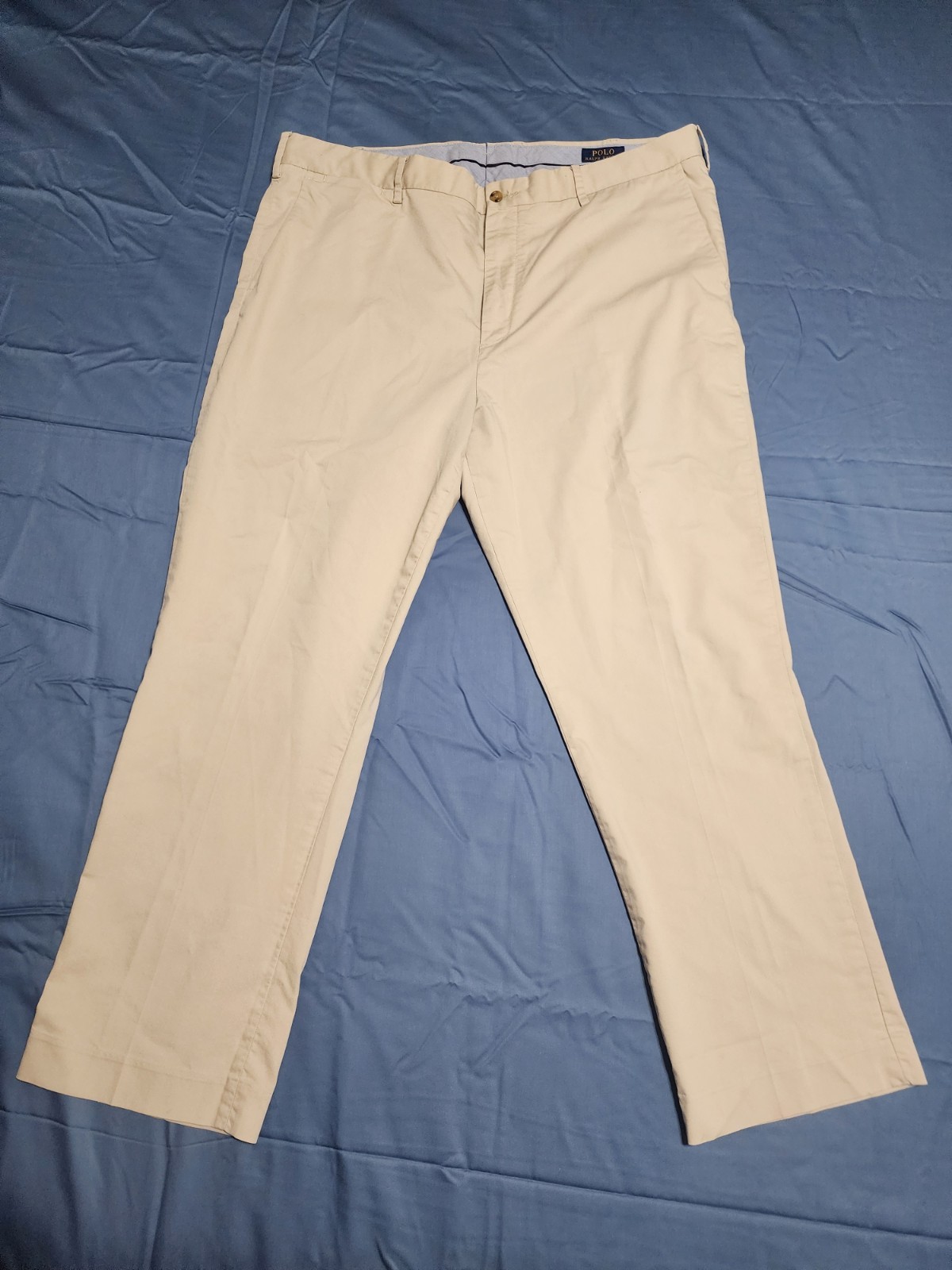 Polo Ralph Lauren Stretch Classic Fit Chino Pants Mens 40×30 Beige Flat Front