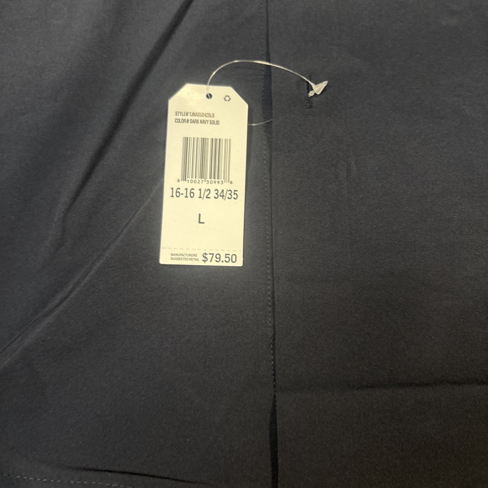 Nautica Slim Fit Performance Super Shirt Mens Large Navy NEW with tags