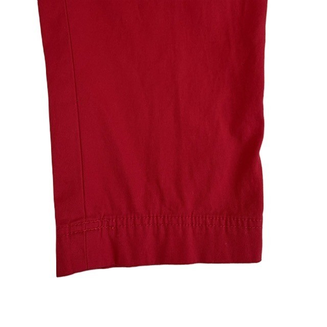 TALBOTS Slim Perfect Cropped Pants Petite Sz 12P Red Chino Style Cotton Spandex