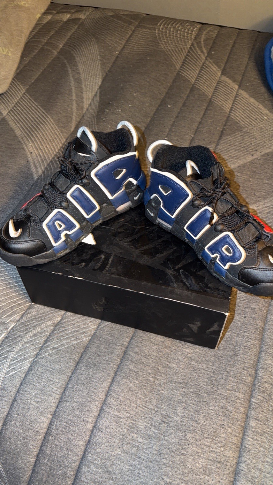 Nike Air More Uptempo “96” split” Size 9Black/Red/Blue. NO ORIGINAL BOX‼️