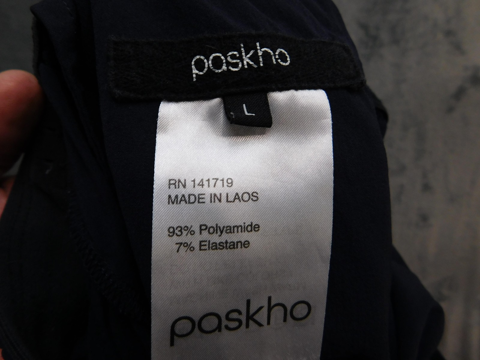 Paskho Pants Womens L Blue Track Pants Tapered Elastic Waist Pockets Stretch