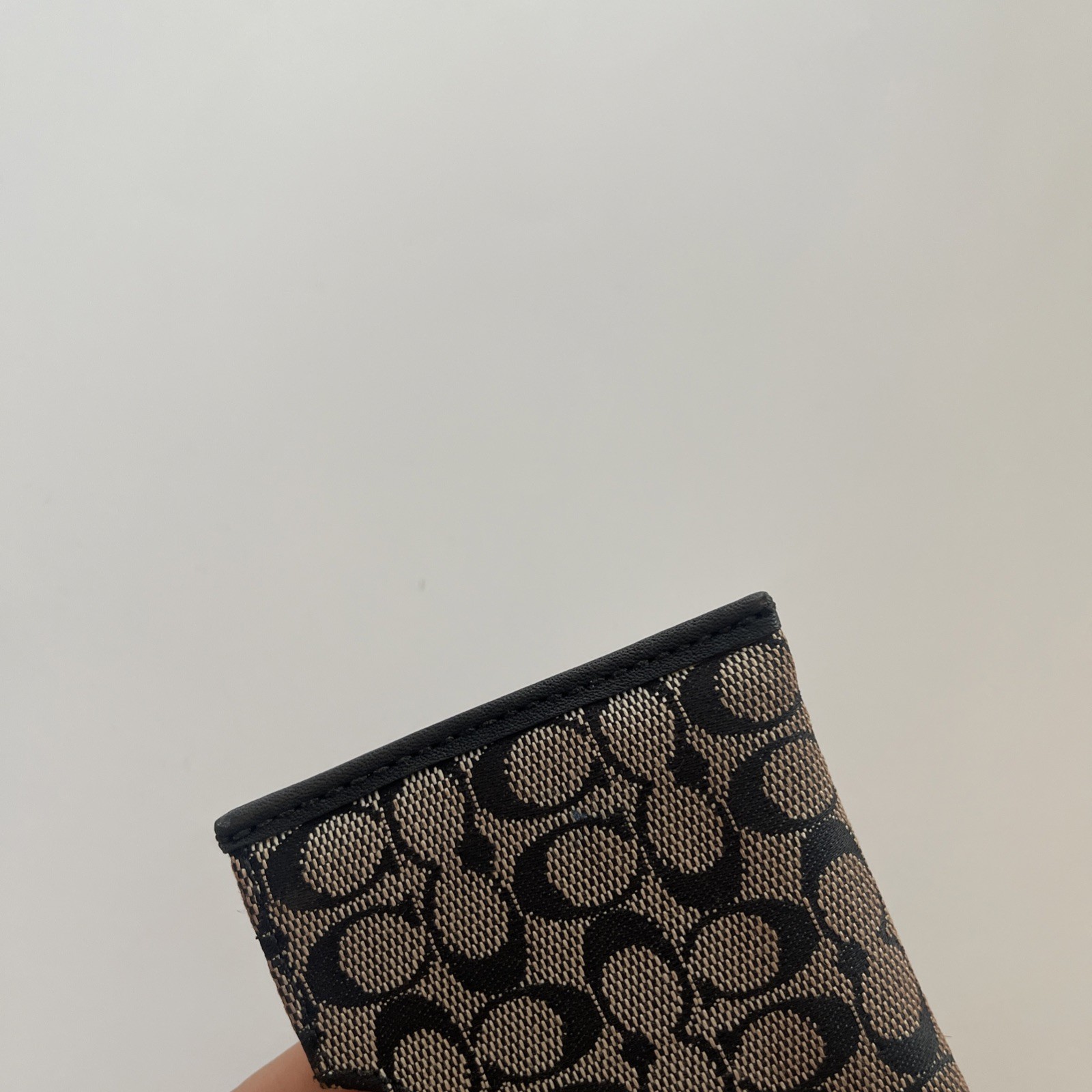 Vintage Coach Black Signature Logo Fabric Double Sided/ handbag only/