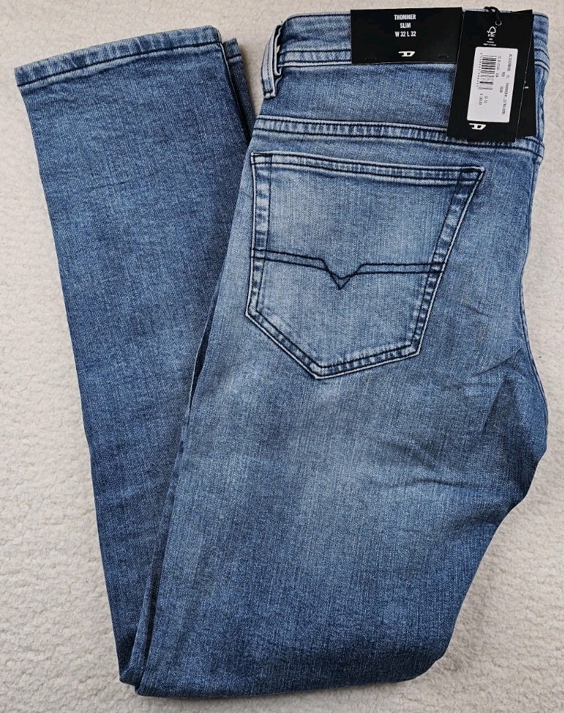 Diesel Thommer-R Slim Fit Jeans Mens 32×32 Light Blue Denim RB066 MSRP$195