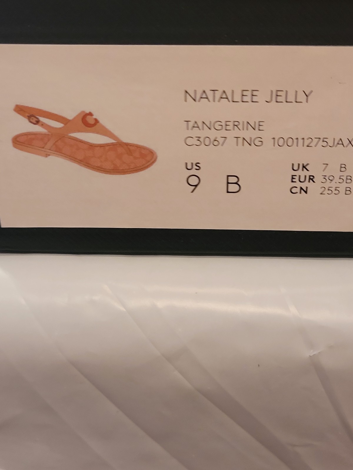COACH Natalee Jelly Sandals SZ. 9B Orange Tangerine Logo Thong Sandals C3067 Ne