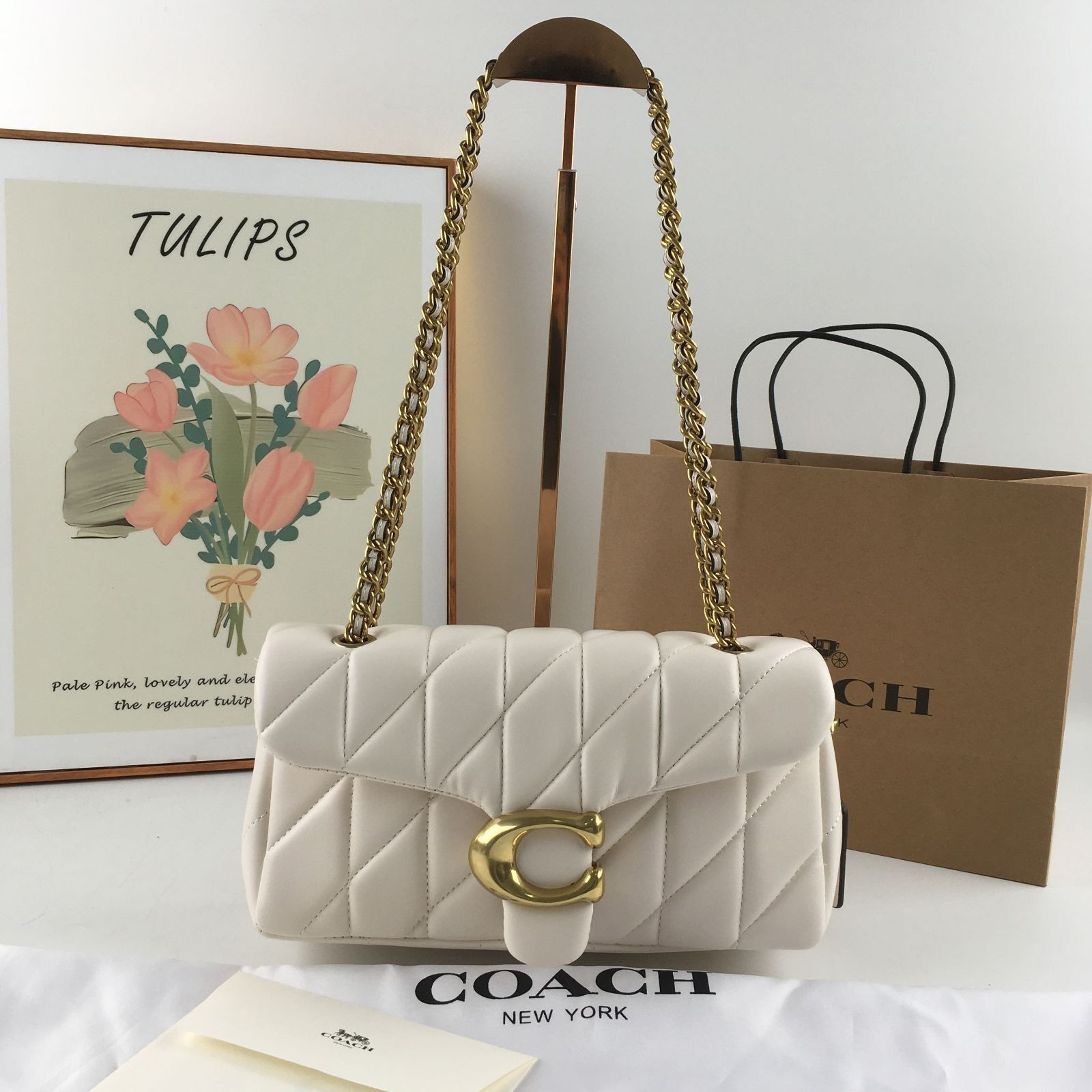 COACH Tabby Shoulder Bag 26 Quilted CP150 white Nappa Leather Outlet New