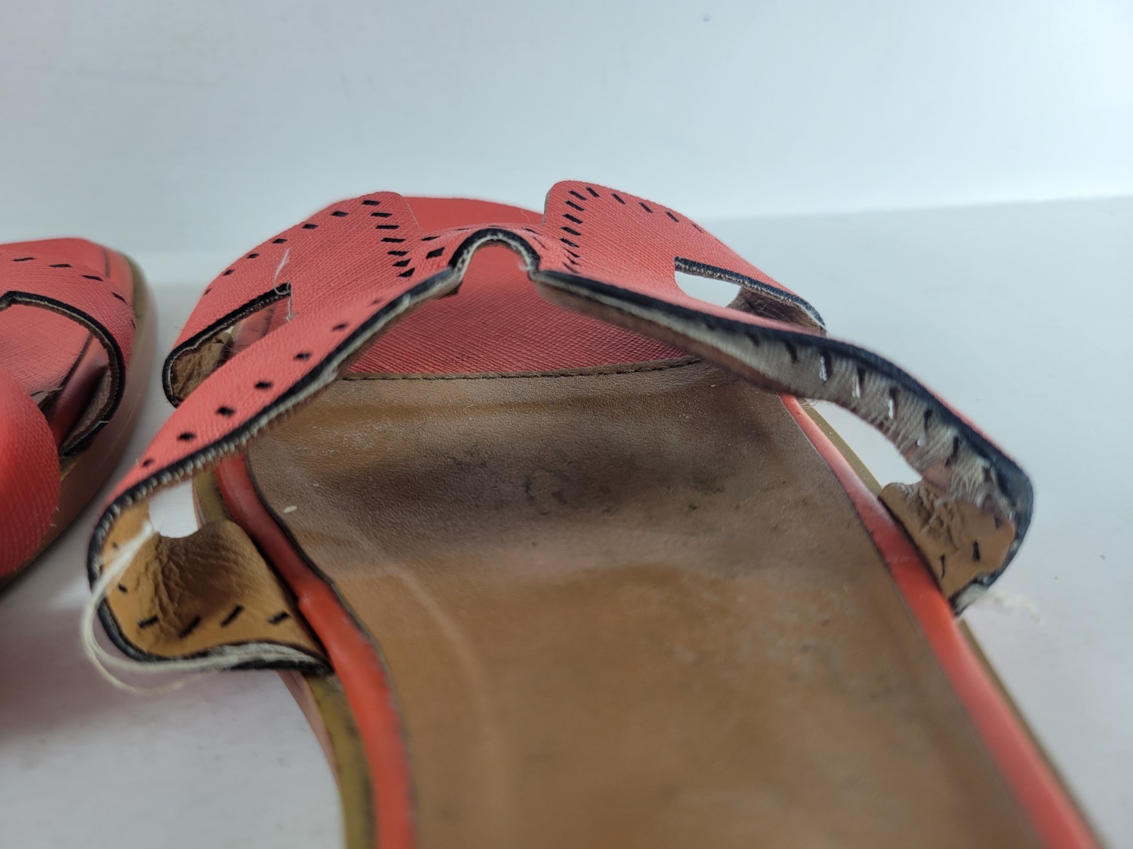 Hermes Patent Epsom Perforated Oran Sandals Woman’s Size 38 (About 8 US)