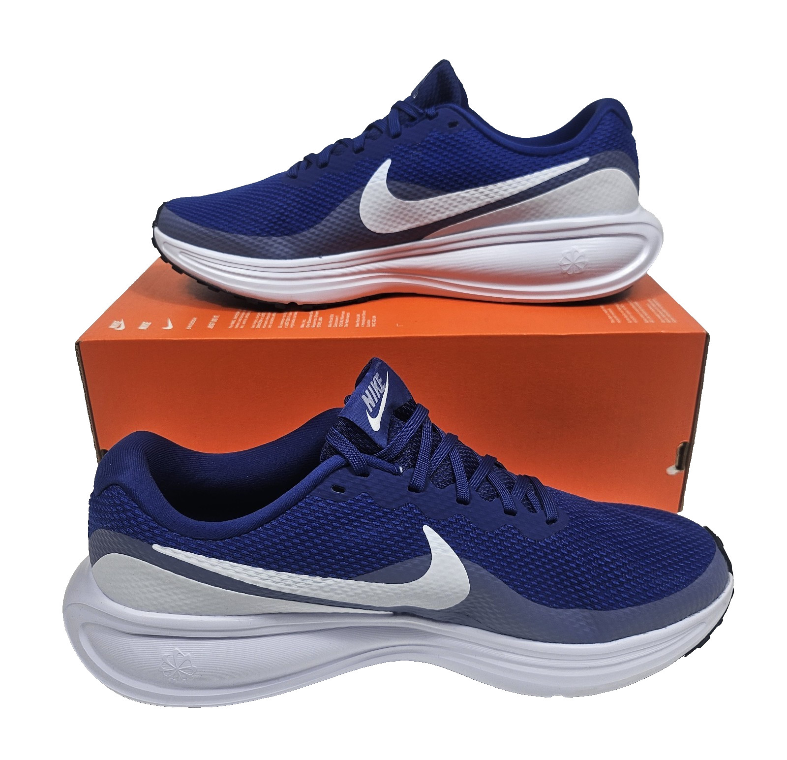 Men’s Nike Shoes Size 8 Revolution 8 Royal Blue White Sneakers Cushioned Lace