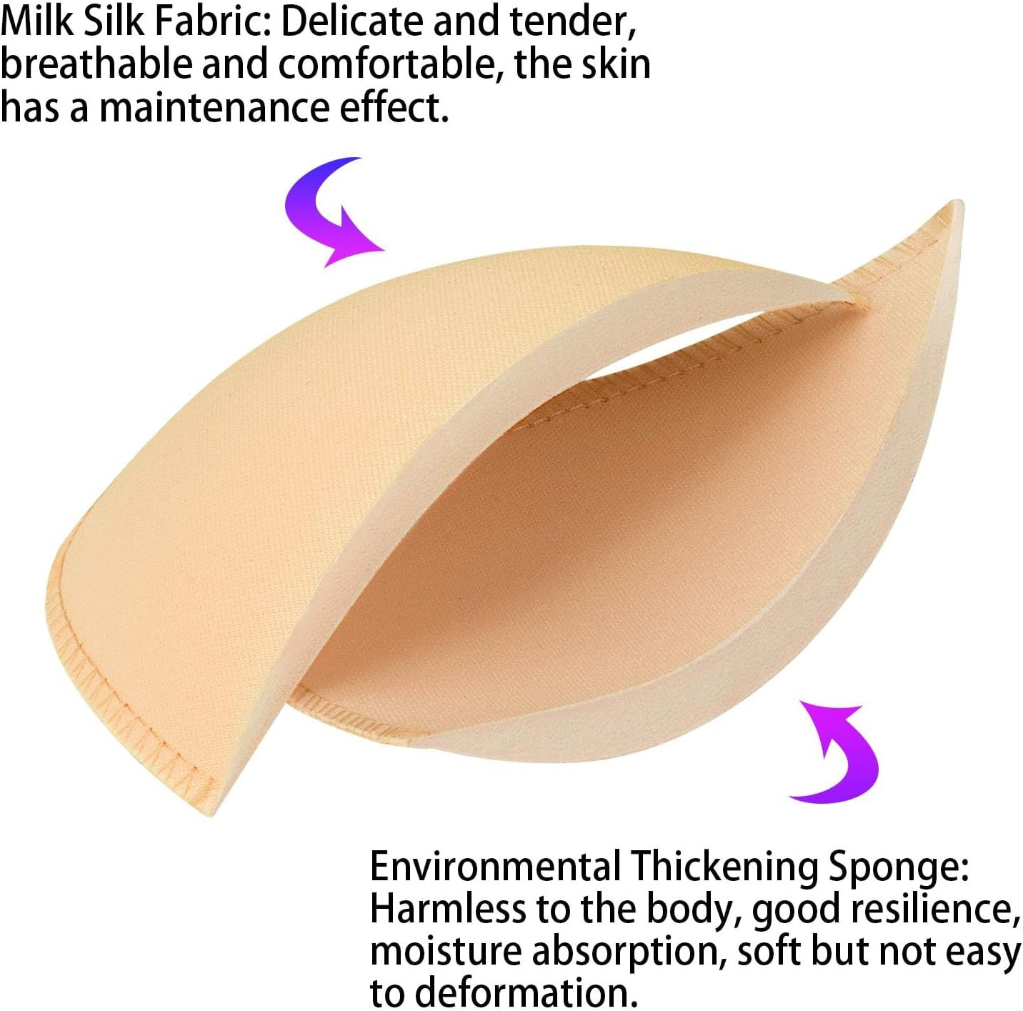 Bra Pads Inserts 6 Pairs, Bra Cups Inserts, Removable Breast Enhancers Inserts f
