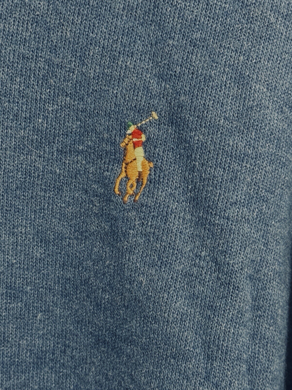 Polo Ralph Lauren shirt Mens XL blue cotton estate rib long sleeve (T1579K)