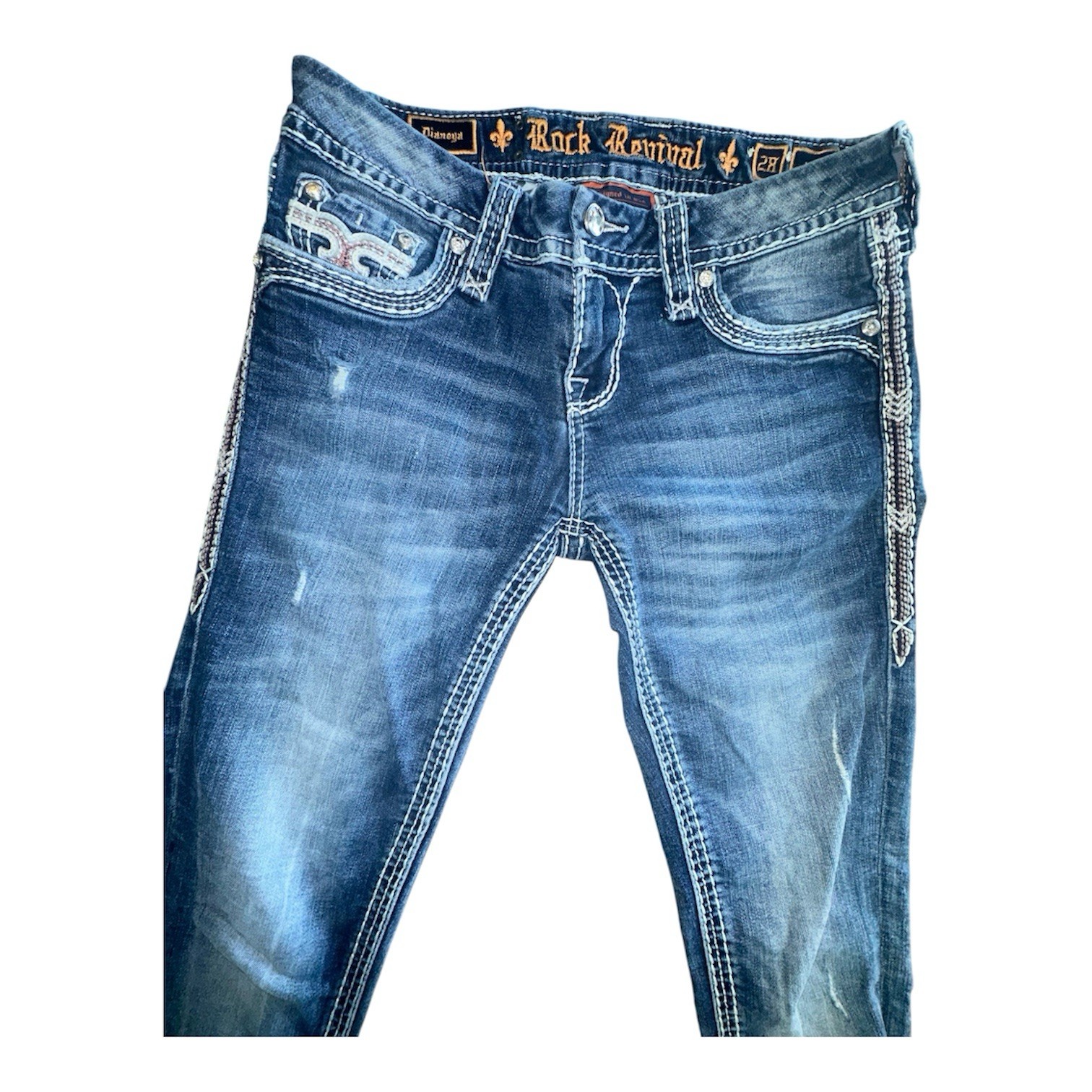 Rock Revival Mcbling Dianeya Ankle Skinny Jeans Size 28