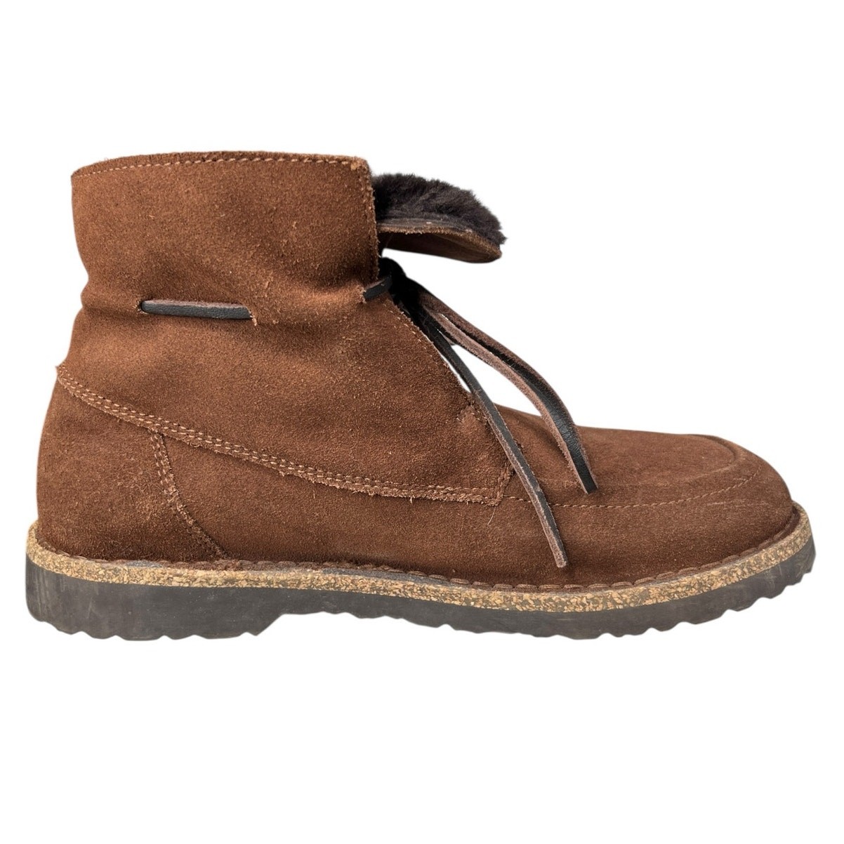 Birkenstock Unisex Bakki Brown Suede Shearling Ankle Boot Size 39 M 6 W 8
