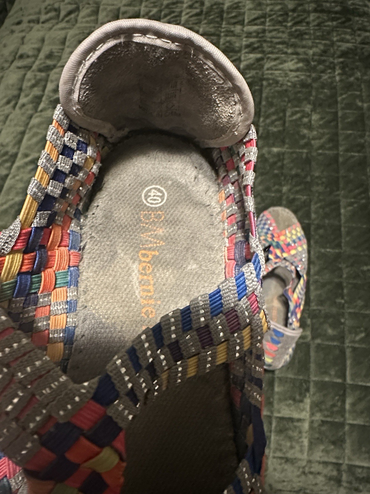 Baretraps Women’s Multicolor Gray Woven Strappy Wedge Slip On Sandals 10