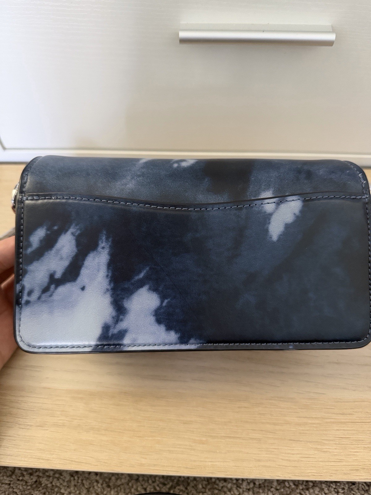 Coach Tabby Shoulder Bag 20 Silver/Midnight Navy with Tie-Dye Print