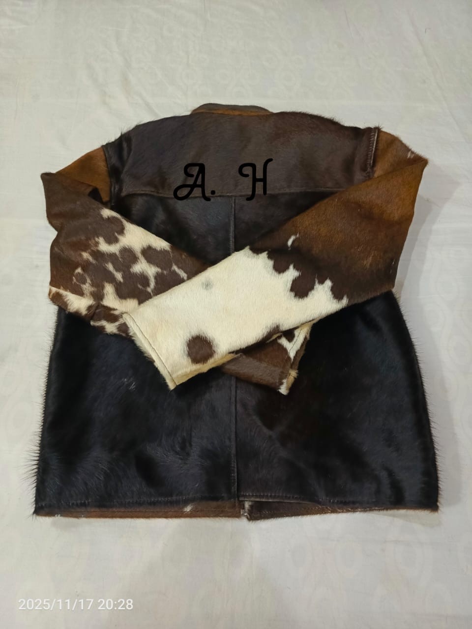 Vintage Western Cowhide Jacket with Real Hair-on Pony Skin And Cow Print Jacket