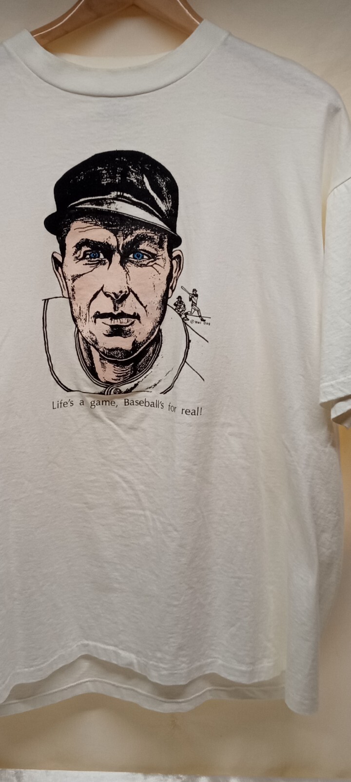 Vintage 1985 Yankees Yogi Berra Life’s A Game XL Oneita Tag T Shirt Super Rare
