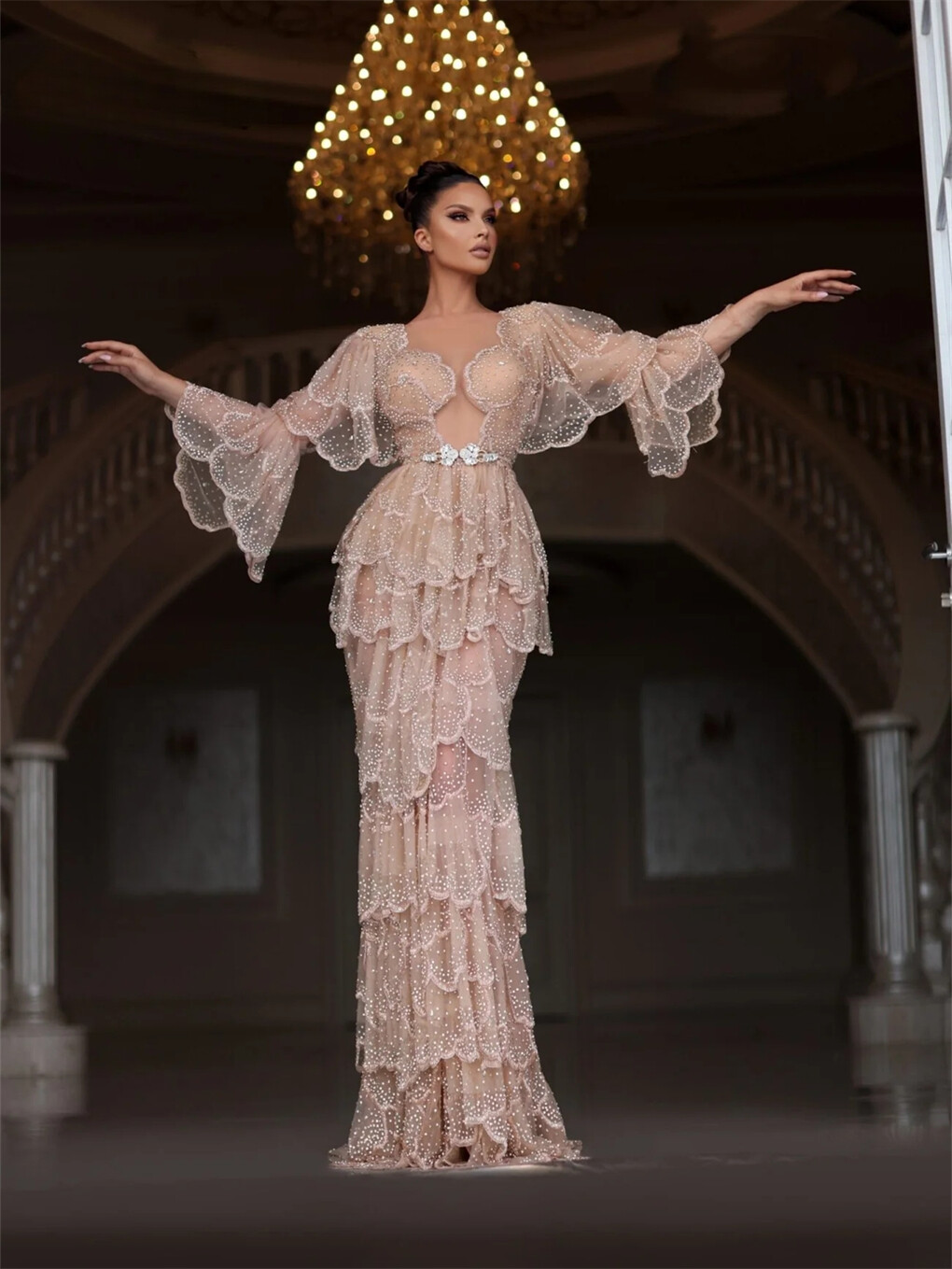 Luxury Beaded Evening Dress Ball Gown Mermaid Party and formal Dress