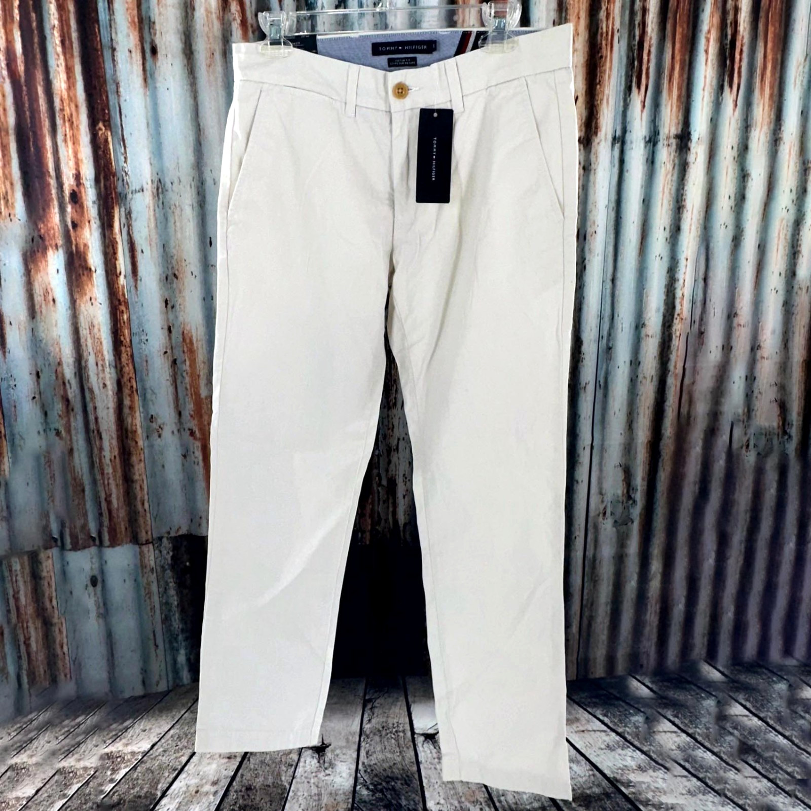 Tommy Hilfiger Men’s Custom Fit Pants Snow White Size 29×30 Slim Straight NWT