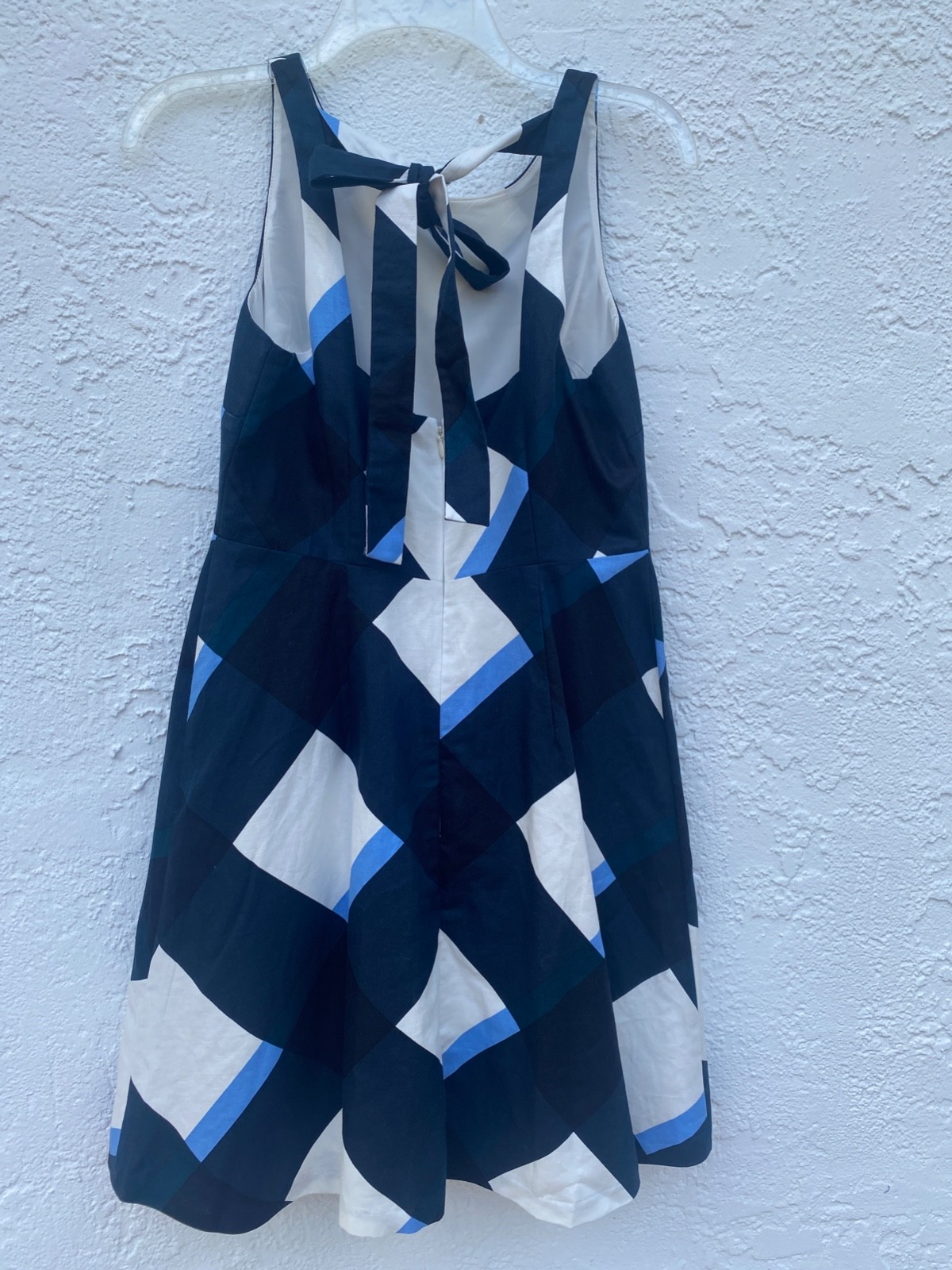 NWT Ann Taylor Sleeveless Linen Cotton Blend Halter Dress Blue White BlackSZ 6P