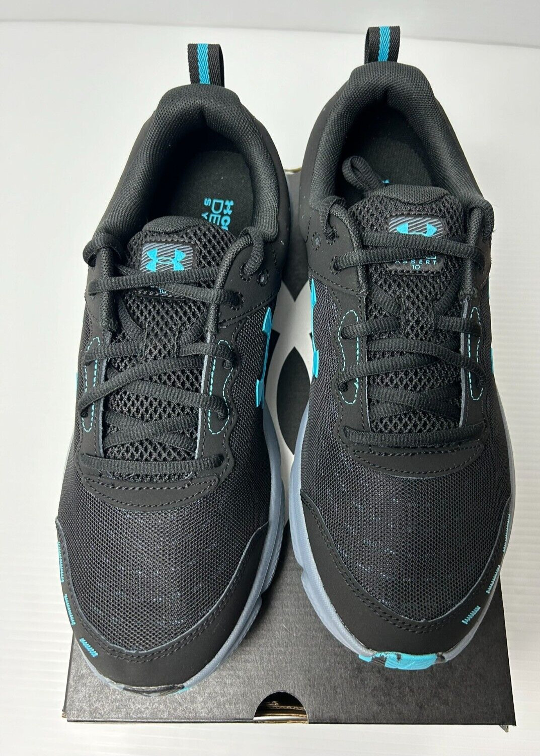 Under Armour Charged Assert 10 Black Blue Running Shoes 3026175-003 Mens Size 9