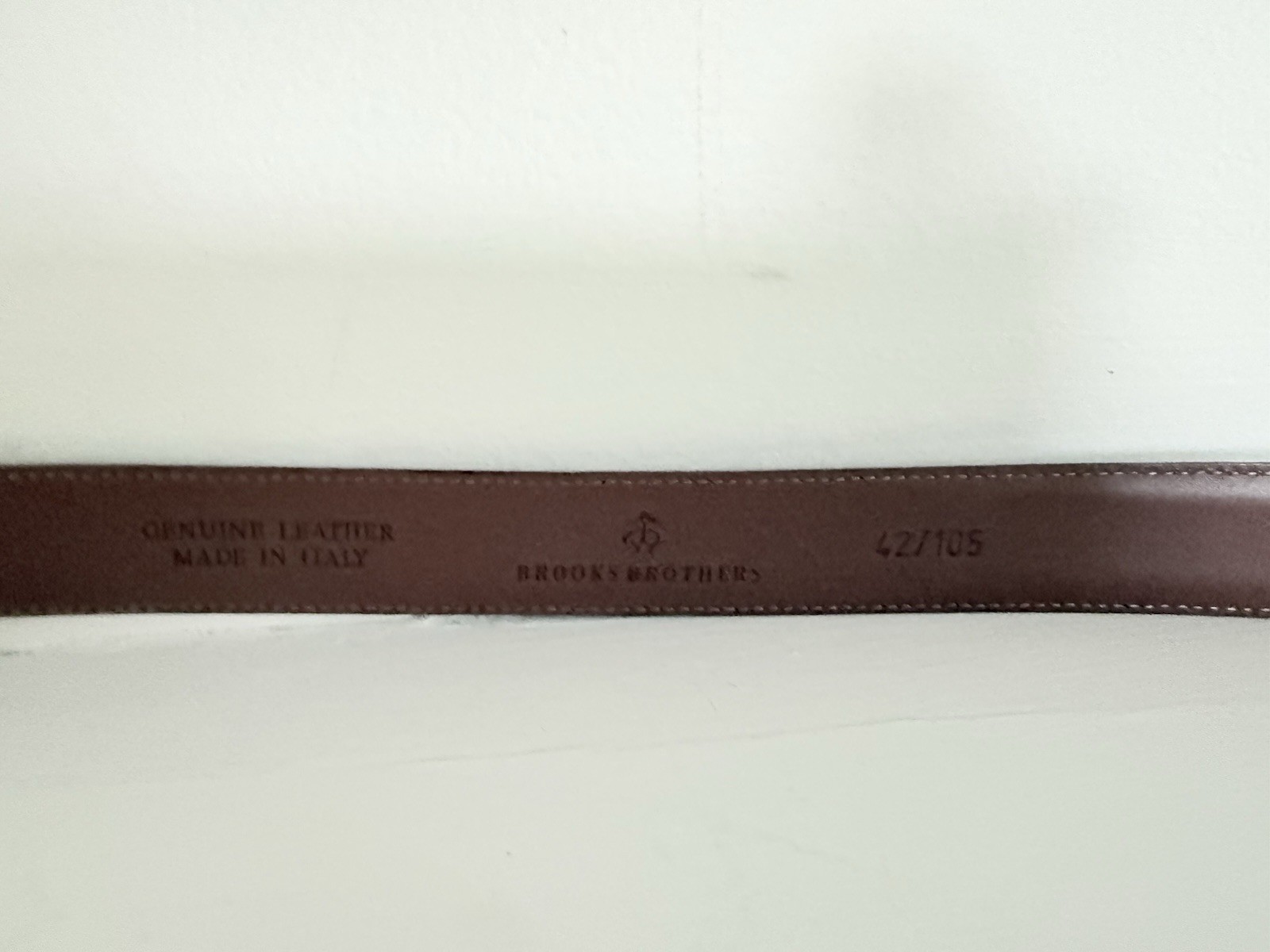 MINT Brooks Brothers BLACK Smooth Leather Belt made in ITALY Men’s 42 105cm