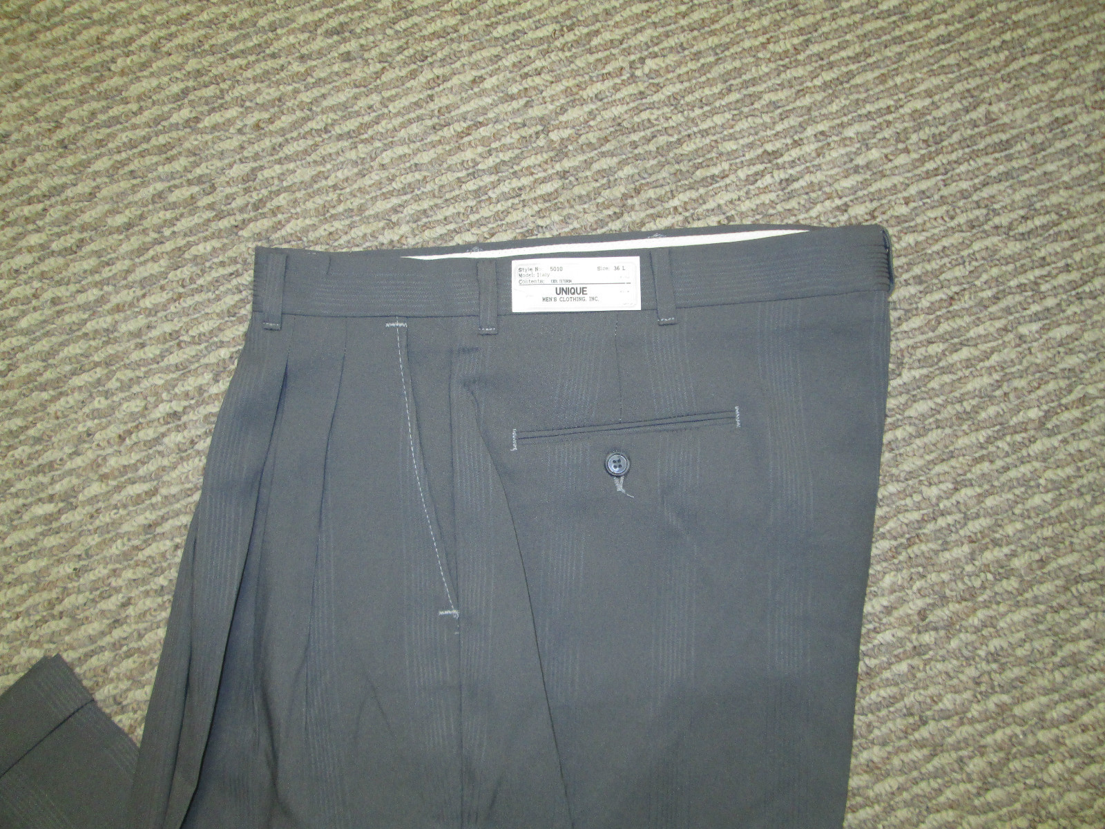 Mens Unique Gray Dress Cuffed Pants 32 34 36 38 40 X 32 Style #3 NEW
