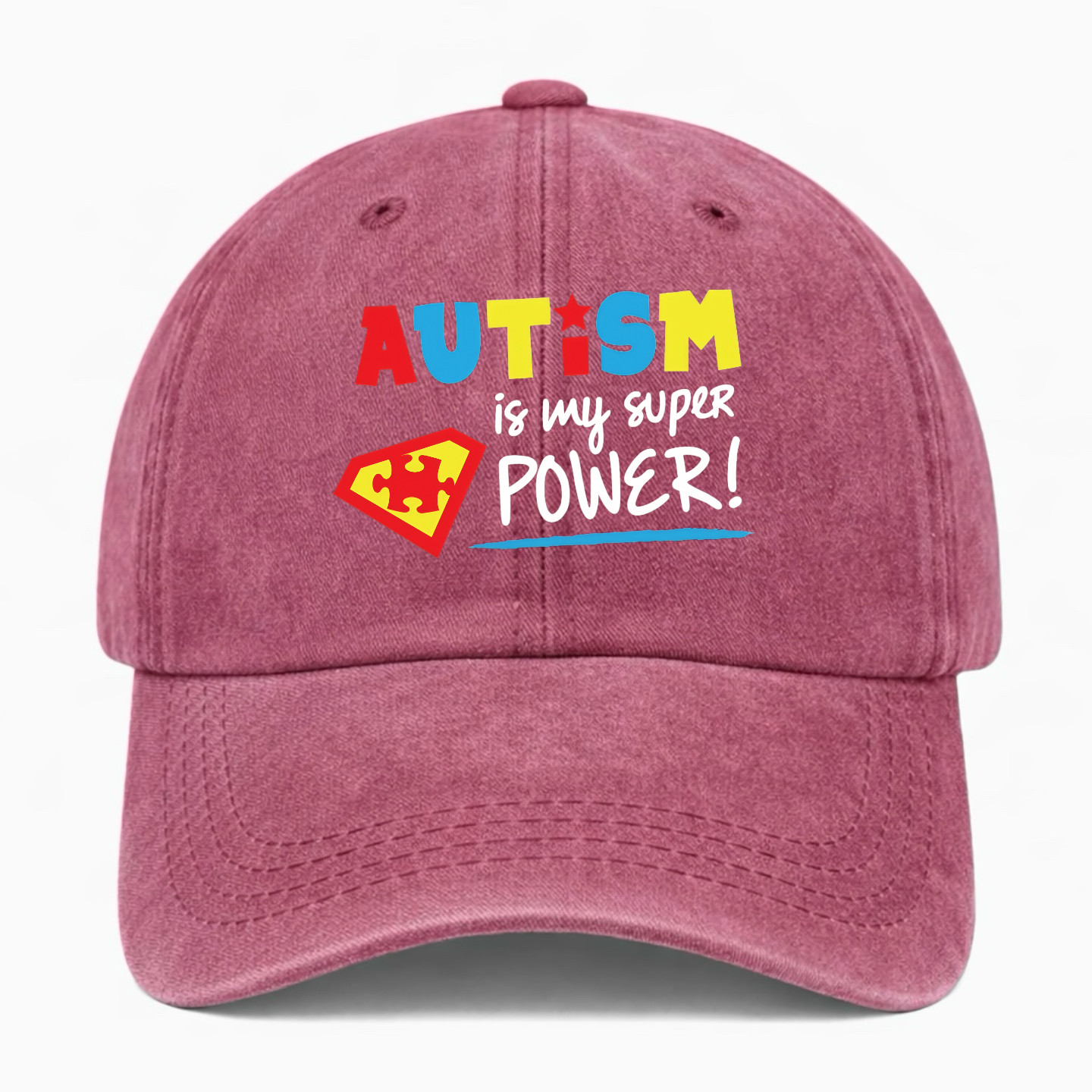 AUTISM Awareness Support Hat Puzzle Piece Washed Cap Colorful Dad Cap Gift Idea