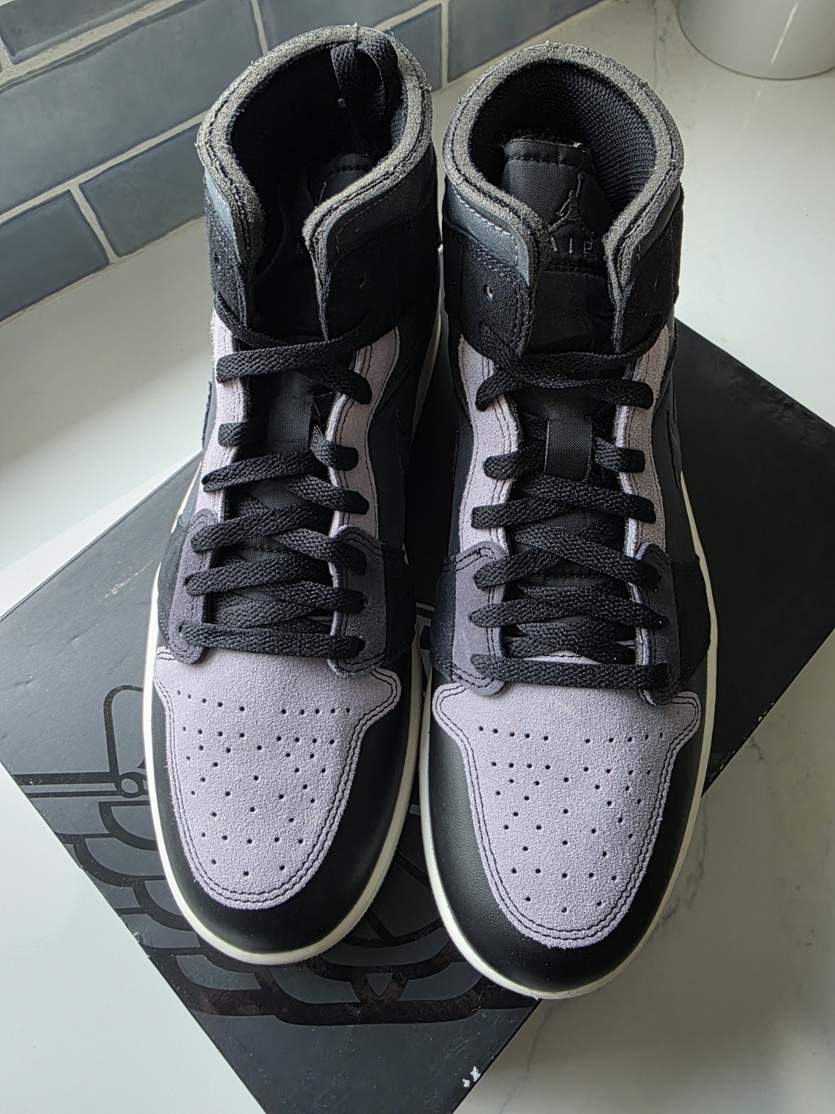 Nike Air Jordan 1 Mid Craft Inside Out “Black Cement Grey” DM9652-001 Men’s 12