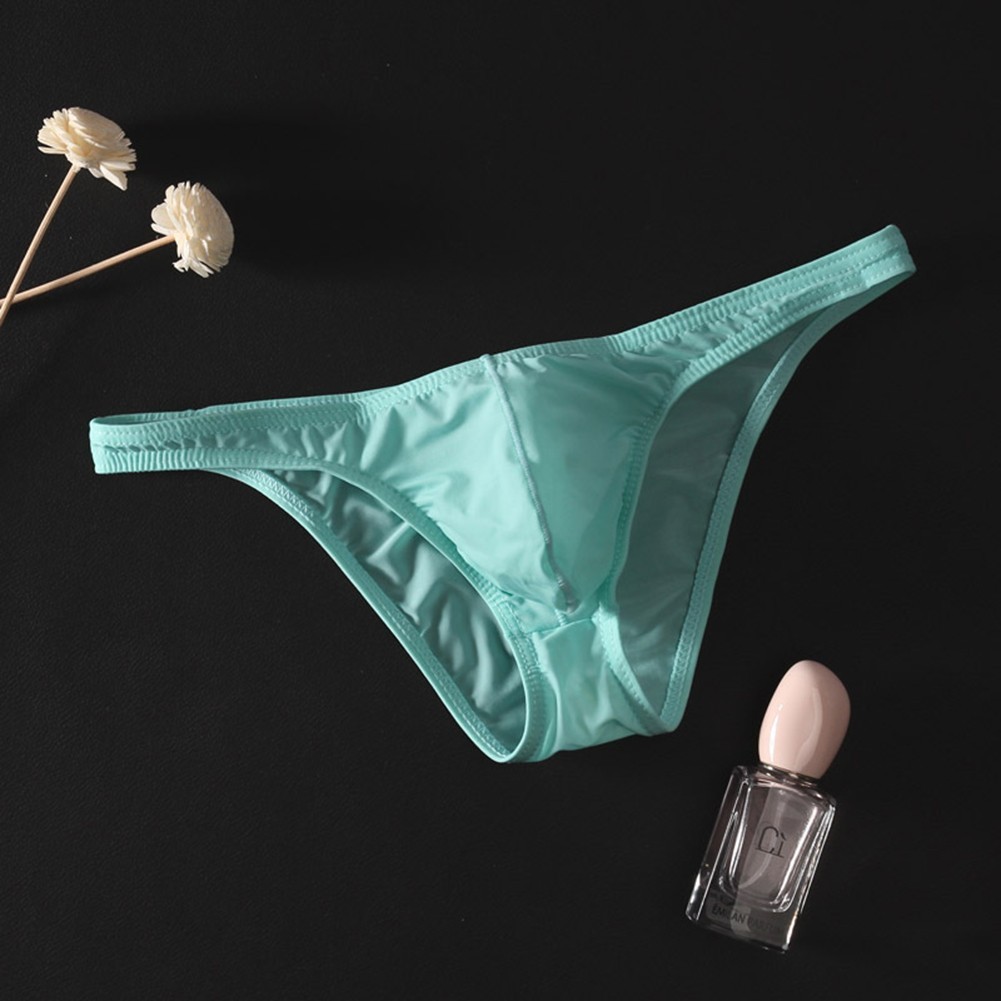 Ultrathin Mens Pouch Briefs Breathable Ice Silk Underwear for All Seasons
