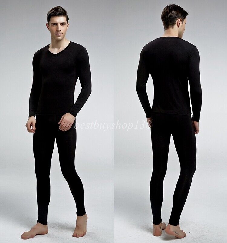 Men Modal Thermal Underwear Long Johns Set Winter Base Layer Top & Bottom 7XL