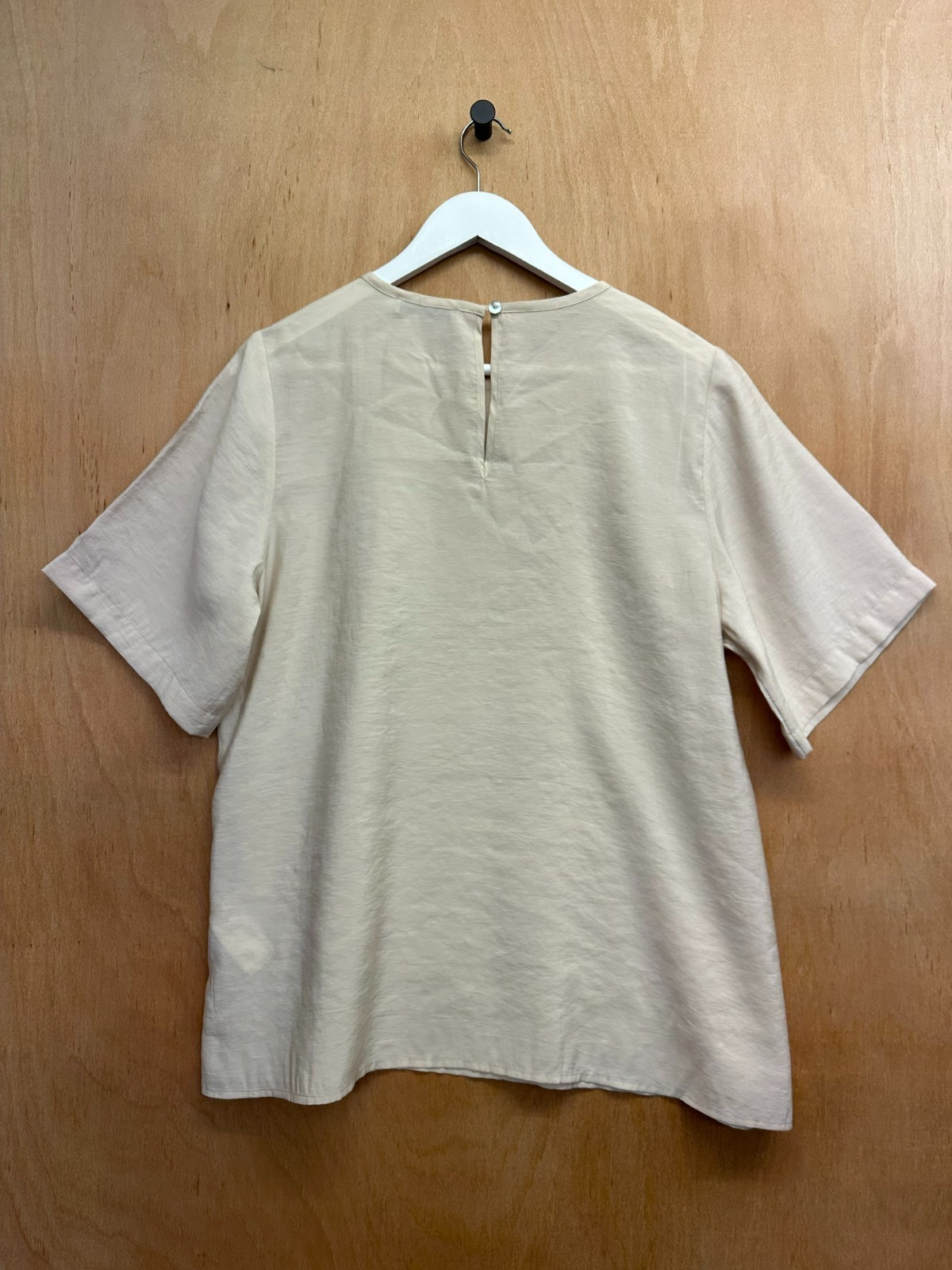 Mint Velvet Neutral Beige Ruffle Front Layered Top, Size M (12-14)