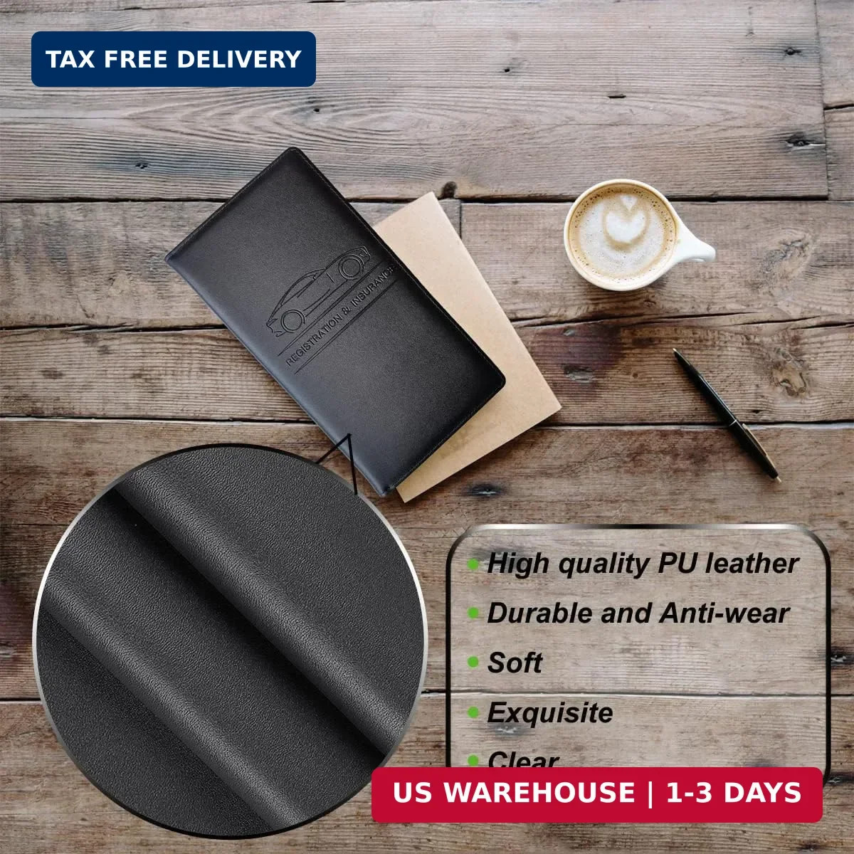 Premium Car Registration and Insurance Holder,Black Registration Insurance Card