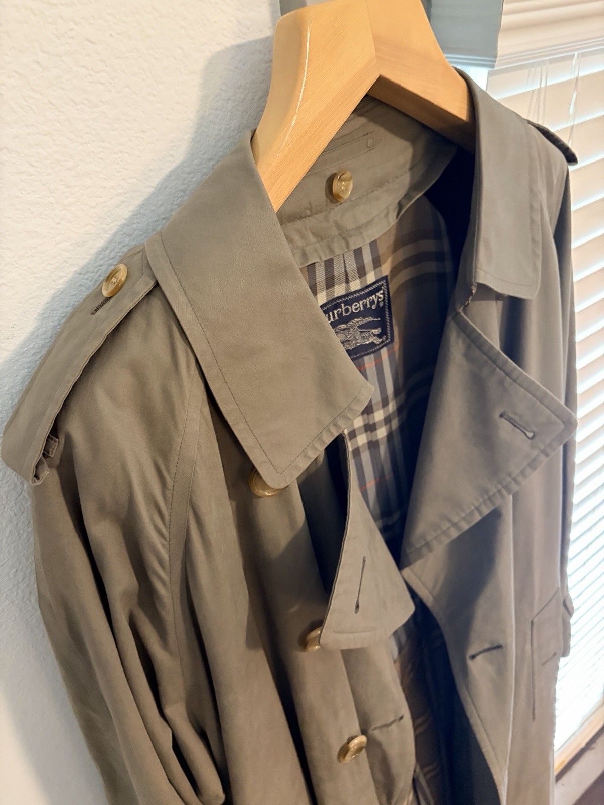 BURBERRY Kensington Heritage Trench Coat w/Wool Liner Men’s Size 46L Vintage