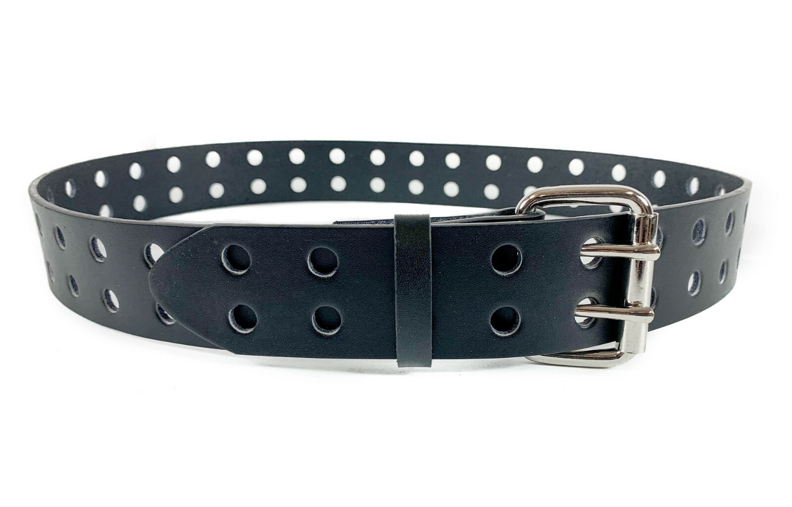 Double hole Leather Belt Pride Rave Belt Punk Goth Metal Funk Plus USA