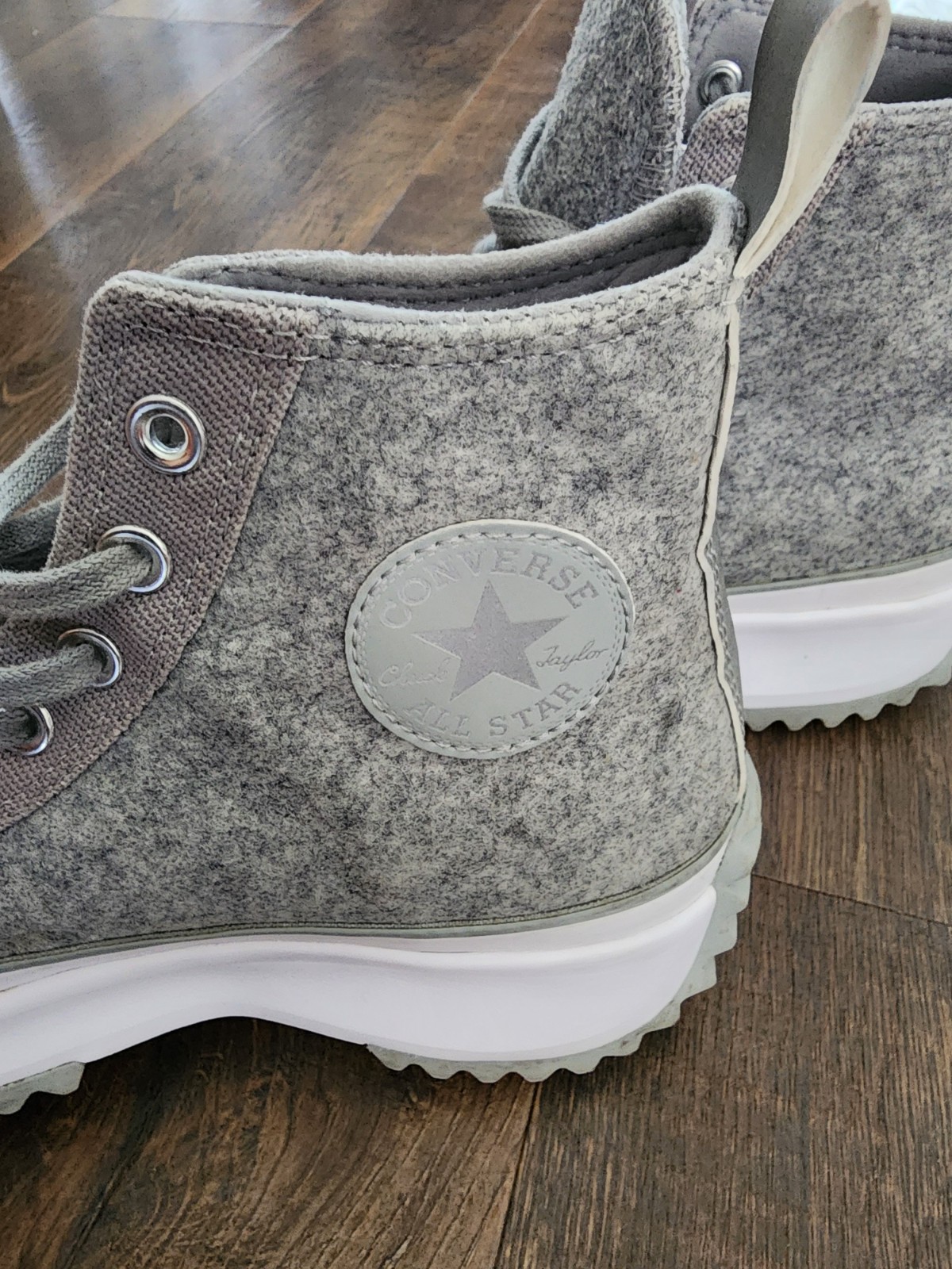 Converse Run Star Hike High Top Sneaker Black Ice Ash Stone Gray White Lace