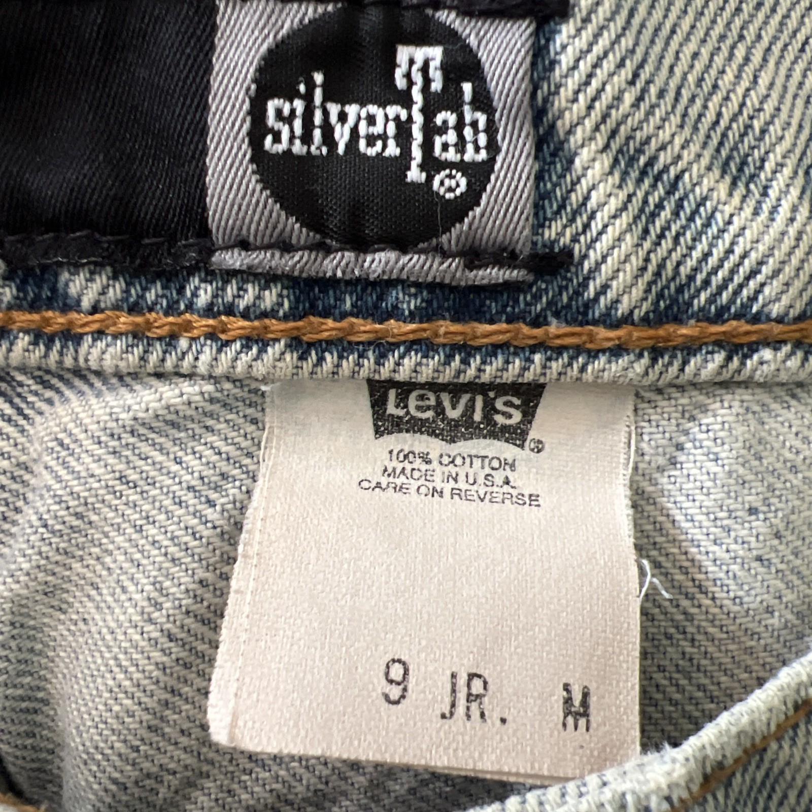 Vtg LEVI’S Silvertab Jeans Women’s Jr 9 M Light Wash 100% Cotton Straight Denim