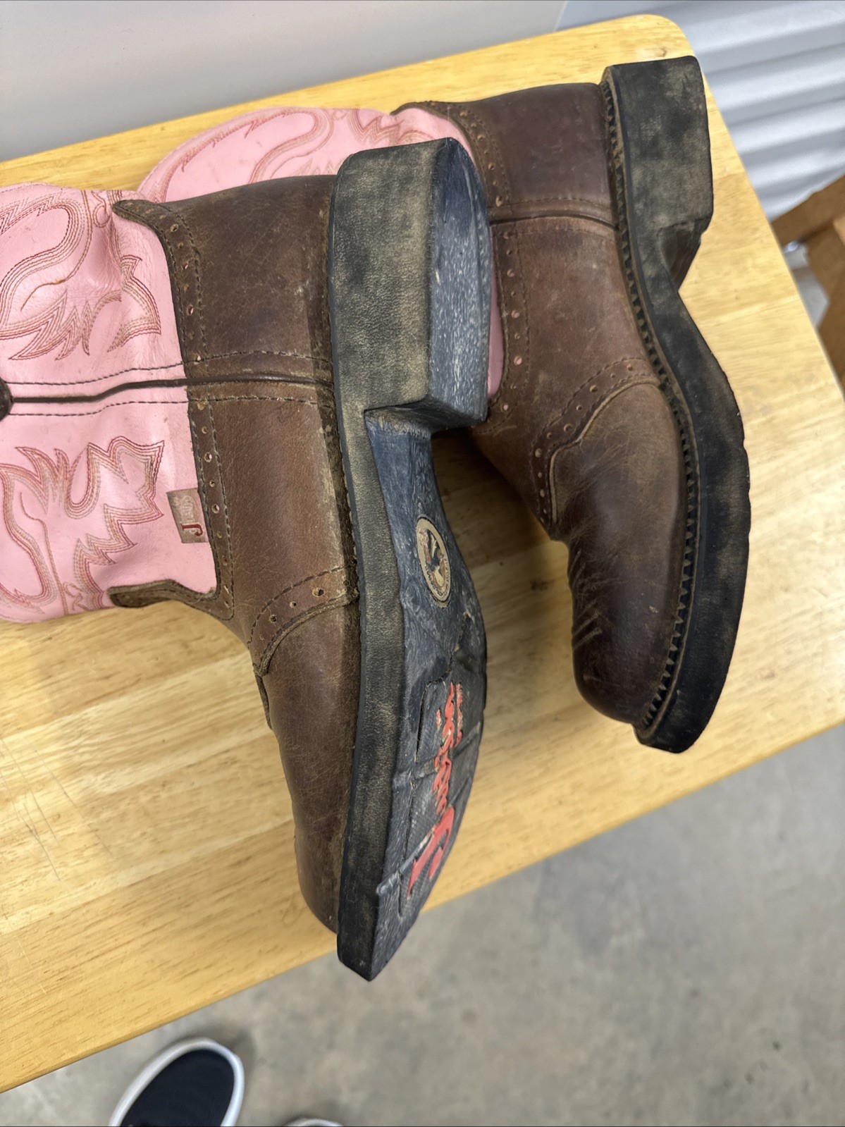 Justin Gypsy Boots Women’s Size 9 1/2 B Leather Western Ankle Pink L9901
