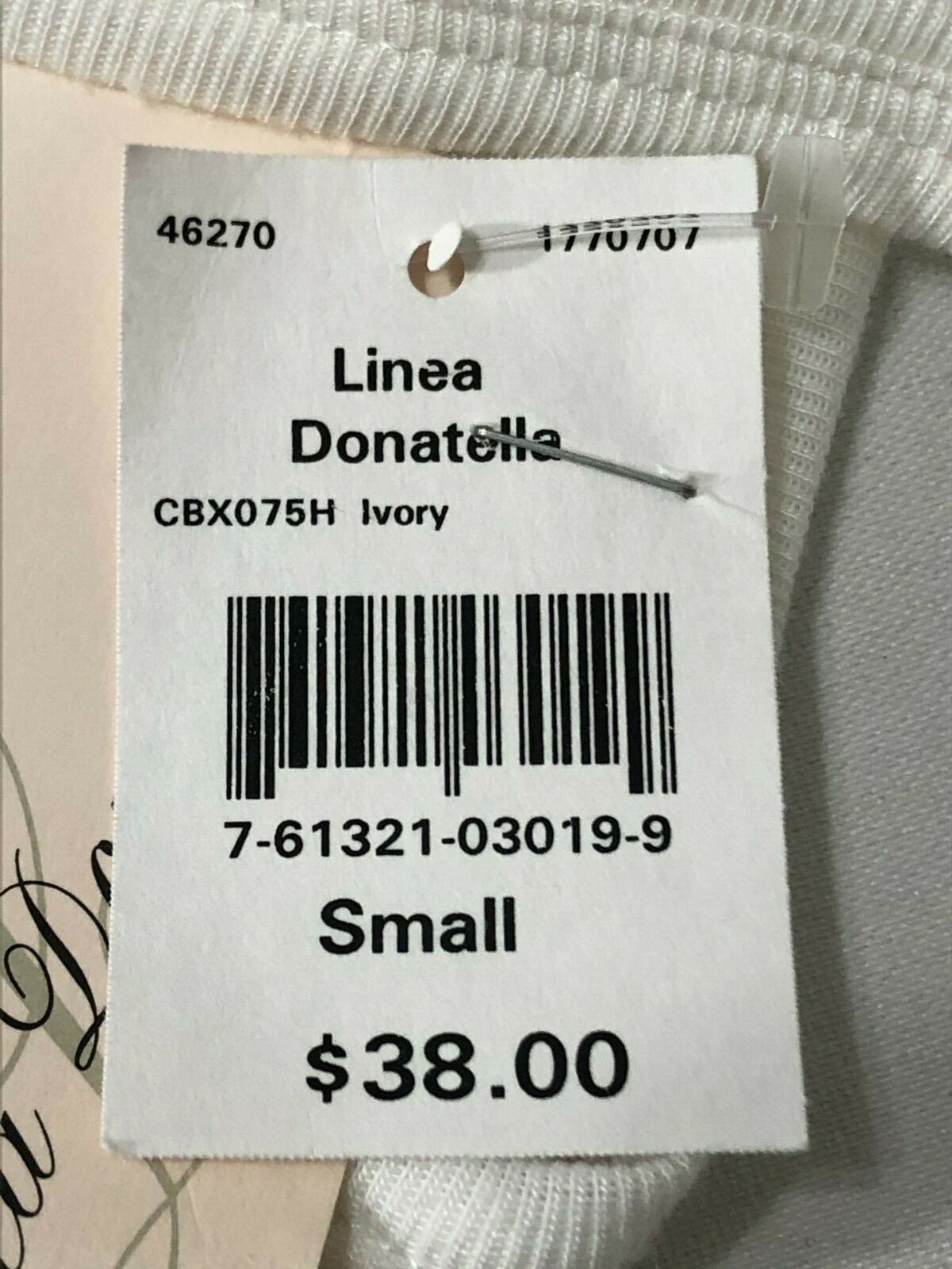 Linea Donatella Bride Racerback Pajama Top S Lace Tank PJs Embroidered White