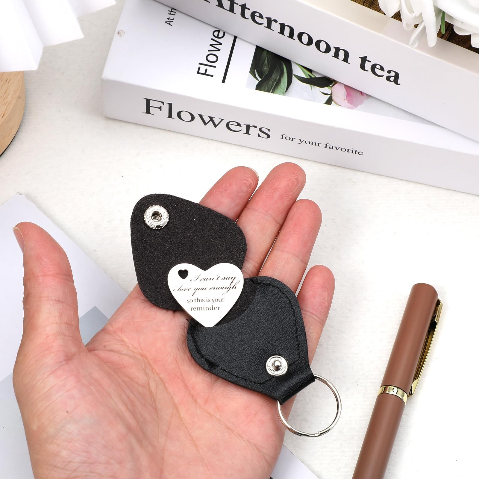 Pocket Hug Heart Love Keychain Boyfriend Birthday Gift for Men Her Him