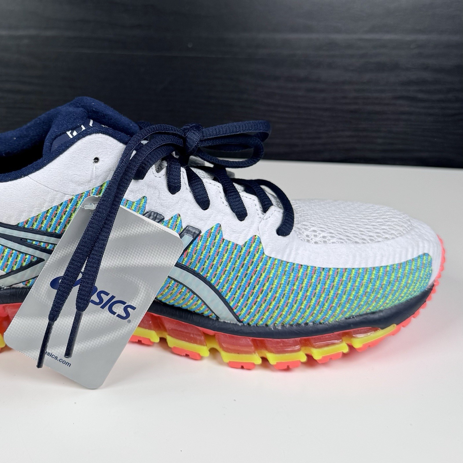 NEW Asics Gel-Quantum 360 White Navy Blue Yellow – T6G1N – Men’s 11 – Read