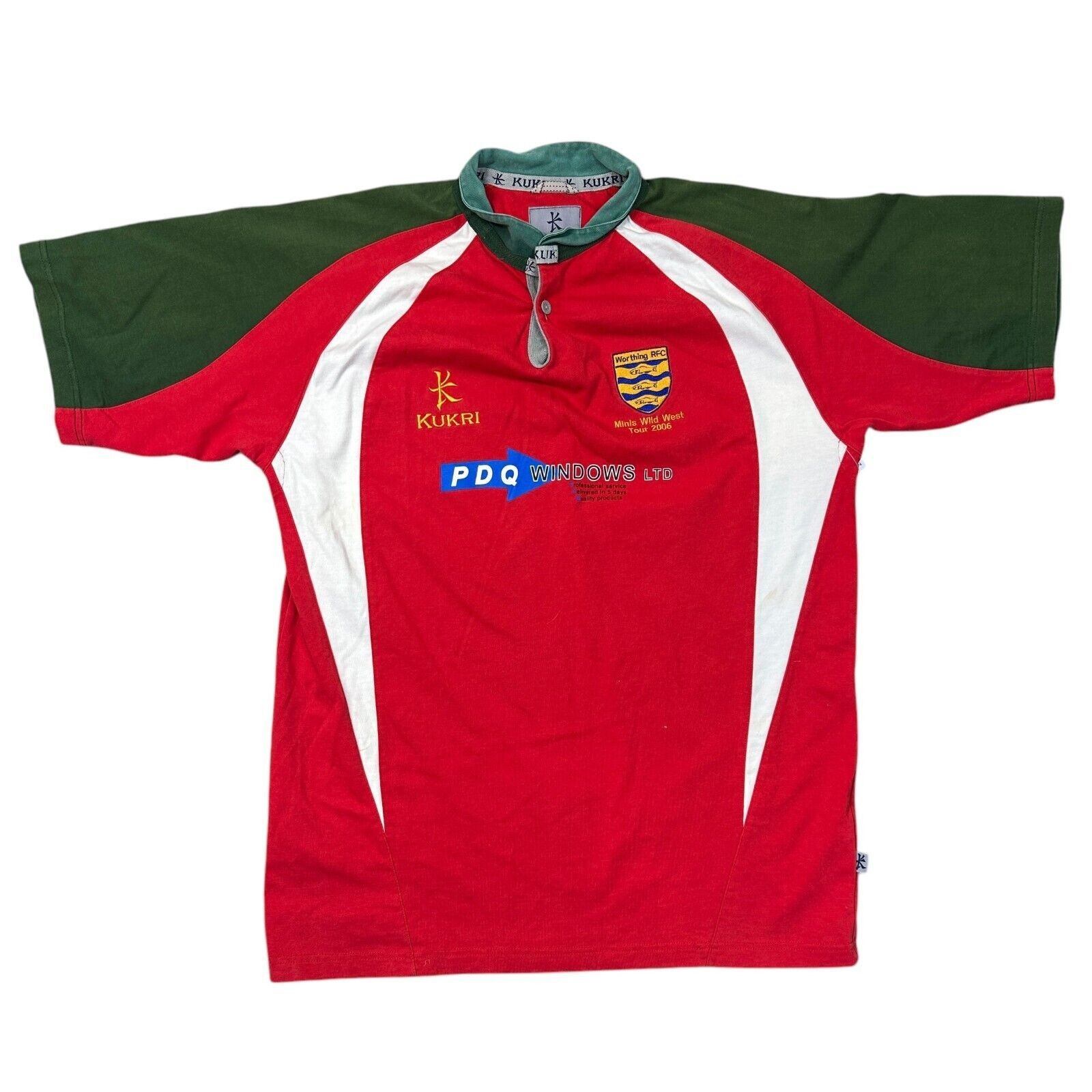 Kukri Worthing RFC Rugby Shirt 2006 Minis Wild West Green Red Mens XL