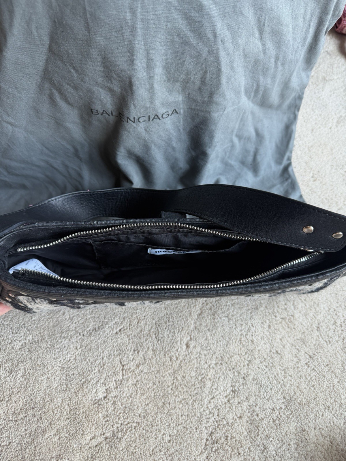 VINTAGE Embroider Shoulder Bag Western Buckle Studded